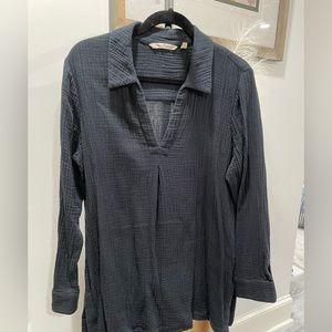 Soft surroundings black gauze tunic